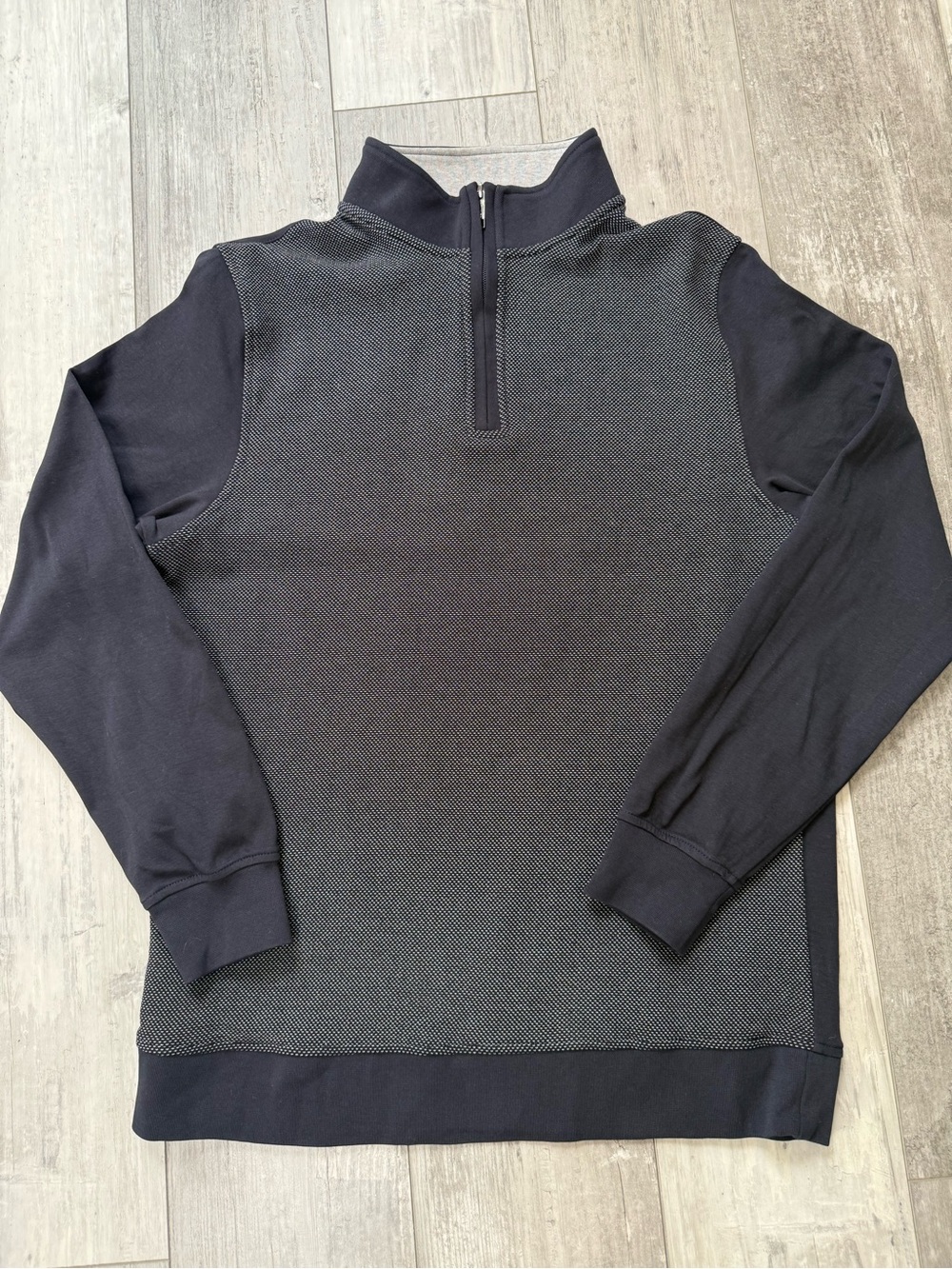 Ted Baker Men’s Large Navy Quarter Zip Textured Pullover